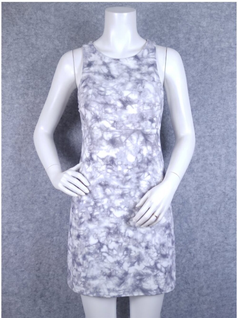 Athleta NEW Santorini High Neck Printed Dress XS Gray Shibori Modal UPF 50+